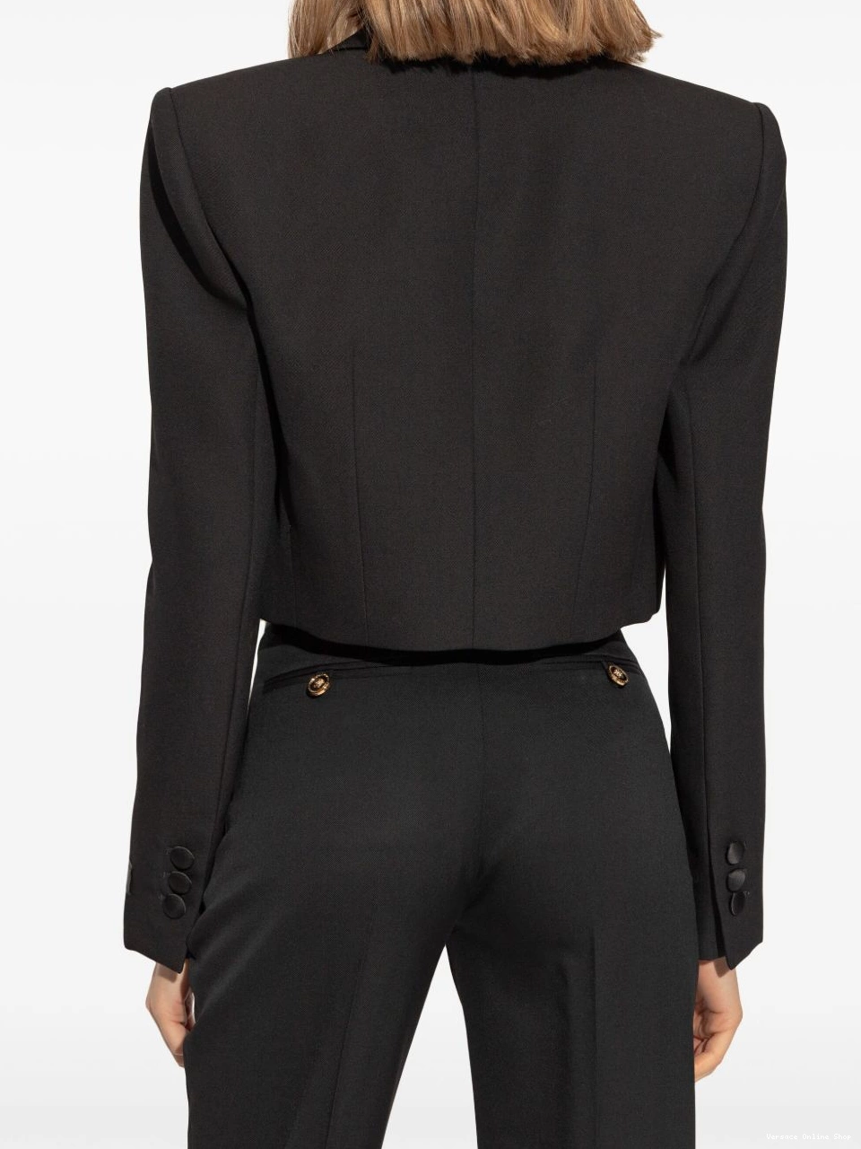 Affordable logo-patch Versace blazer cropped Women 0720